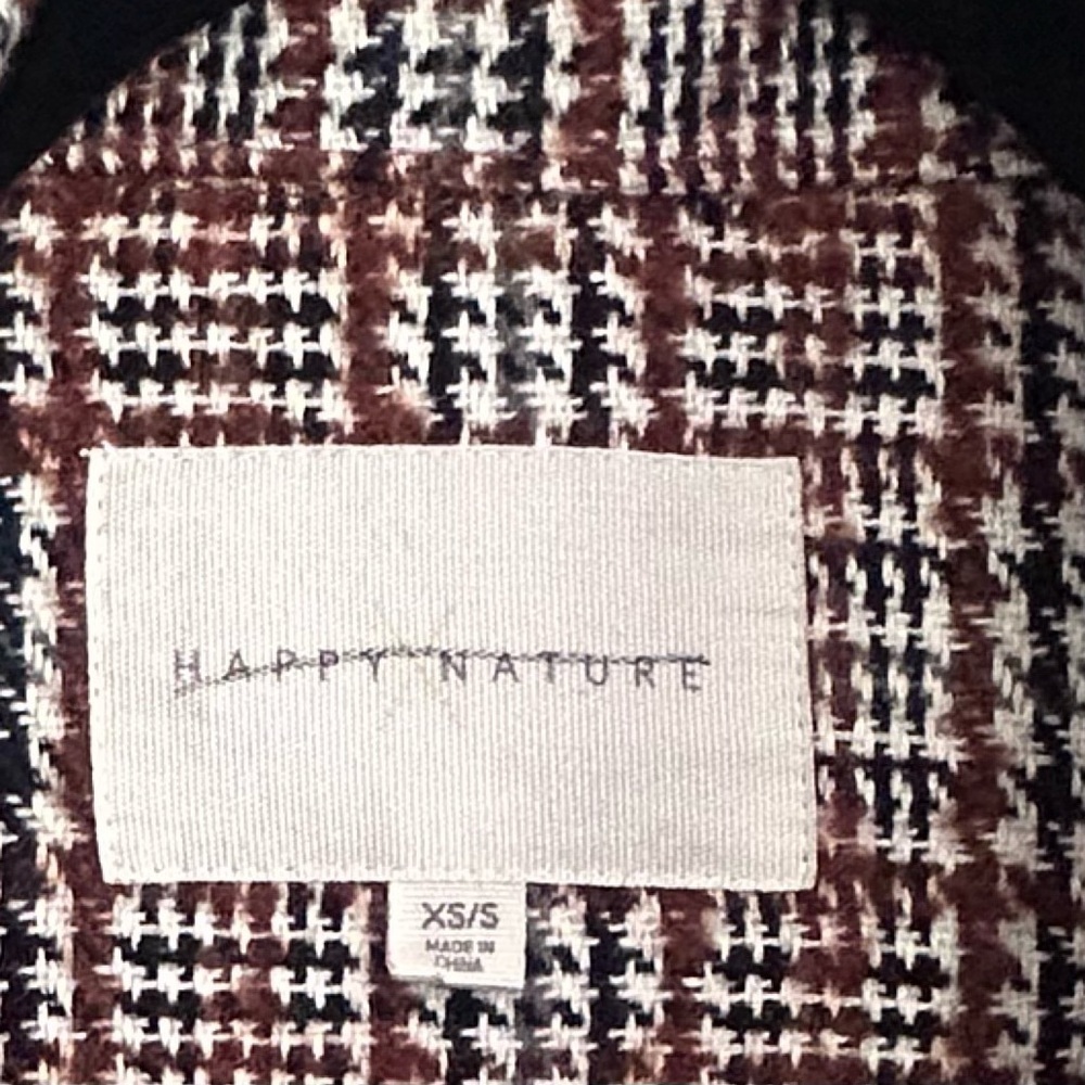 Happy Nature Kate Hudson Oversized Tweed Double Breasted Blazer Wool Blend XS/S - Picture 9 of 9